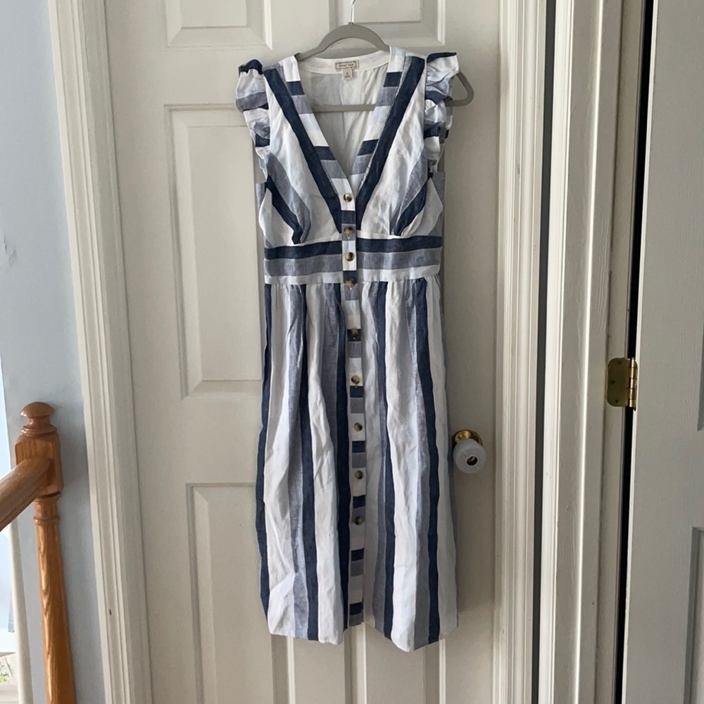 J Crew Point Sur Flutter Sleeve Midi Dress